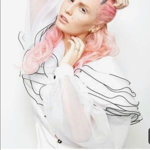 Vintage 80s Ruffle Collar Blouse